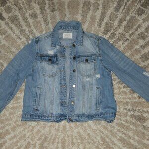 Nature Denim Distressed Jean Jacket Size XL